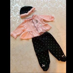 Baby girl ballerina outfit with hat size 3M